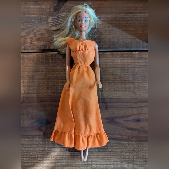 1966 Mattel‎ Barbie, Blonde, Blue Eyes, Orange Dress - Picture 1 of 11